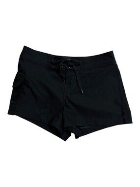 La Blanca Women's Black Lace-Up Swim Board Shorts Quick Dry Size XS